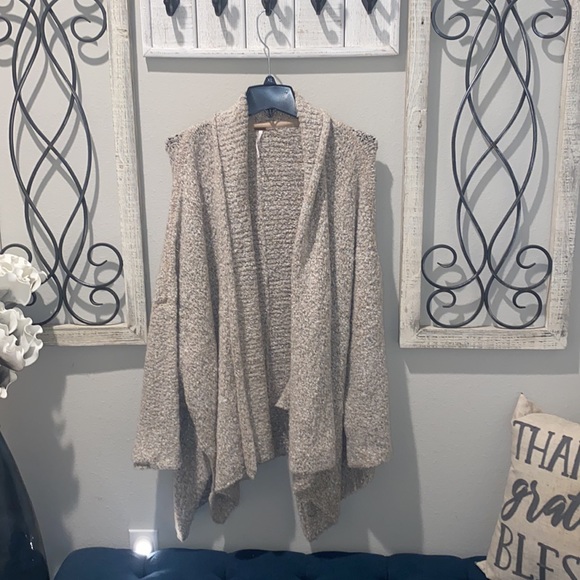 FREE PEOPLE BFF CARDIGAN IVORY MARBLED M NWOT NEVER WORN - Picture 2 of 8